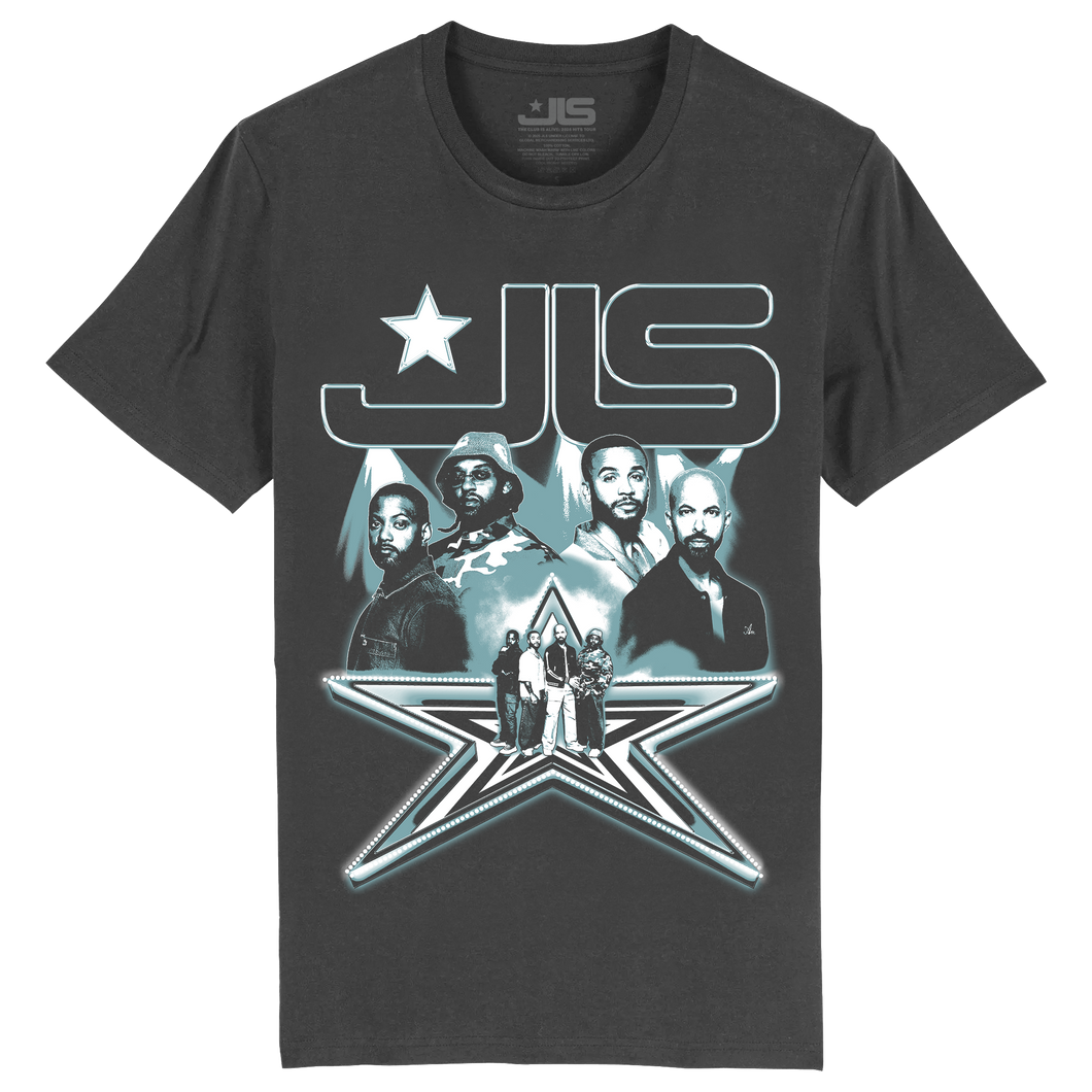 JLS Stage Photo Dateback Charcoal Tee