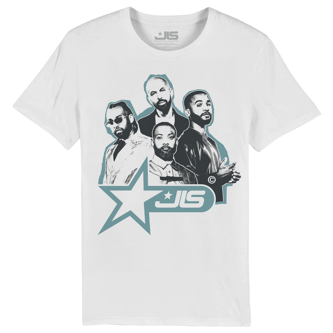 JLS Star Logo Dateback White Tee