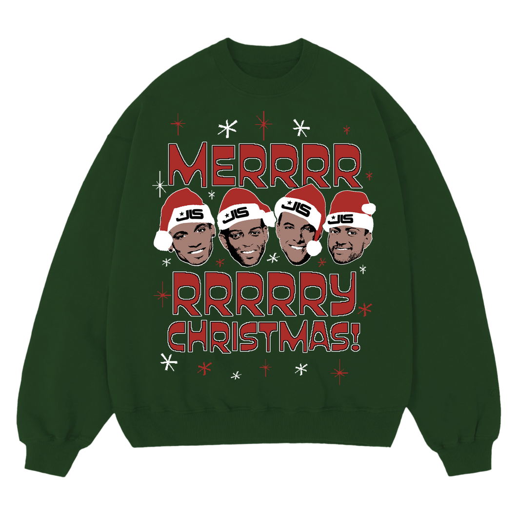 JLS Merrrrrry Christmas Green Sweater