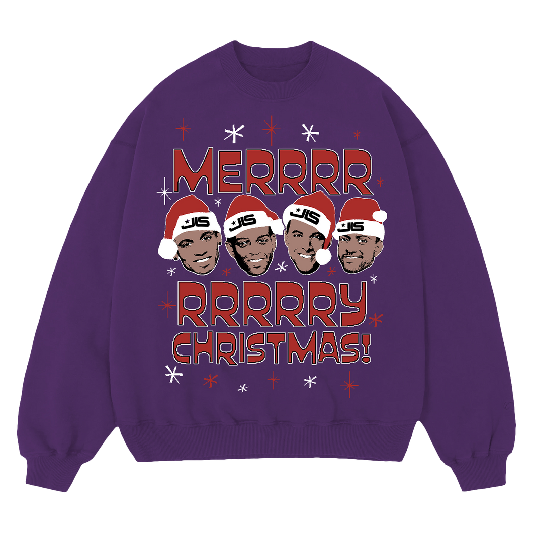 JLS Merrrrrry Christmas Purple Sweater