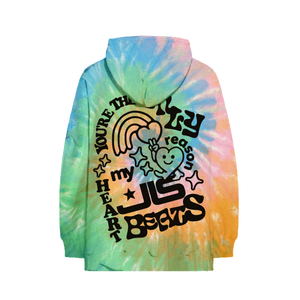 Heart Beats Rainbow Tie Dye Hoodie JLS Merch